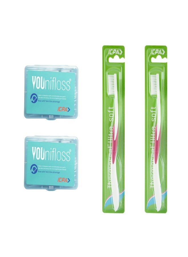 ICPA Ultrasoft Toothbrush (Pack Of 2) and Younifloss (Pack Of 2) - Image 1